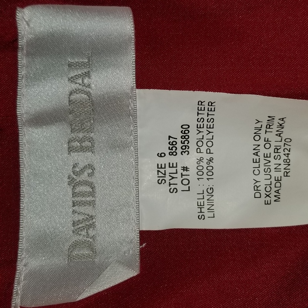 David's Bridal size 6 red formal/bridesmaid dress - Picture 7 of 7